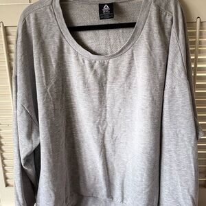 Reebok Mens Heather Gray Long Sleeve French Terry Crew Neck T-Shirt 3XL